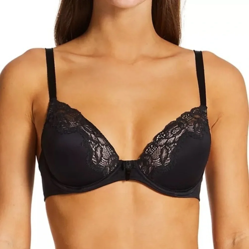 🇪🇸 🥑Wacoal b.tempt'd 34B Always Composed T-Shirt Bra Black lace